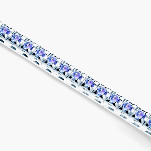 Naszyjnik tenisowy Luminy 3,0mm: białe złoto, tanzanity